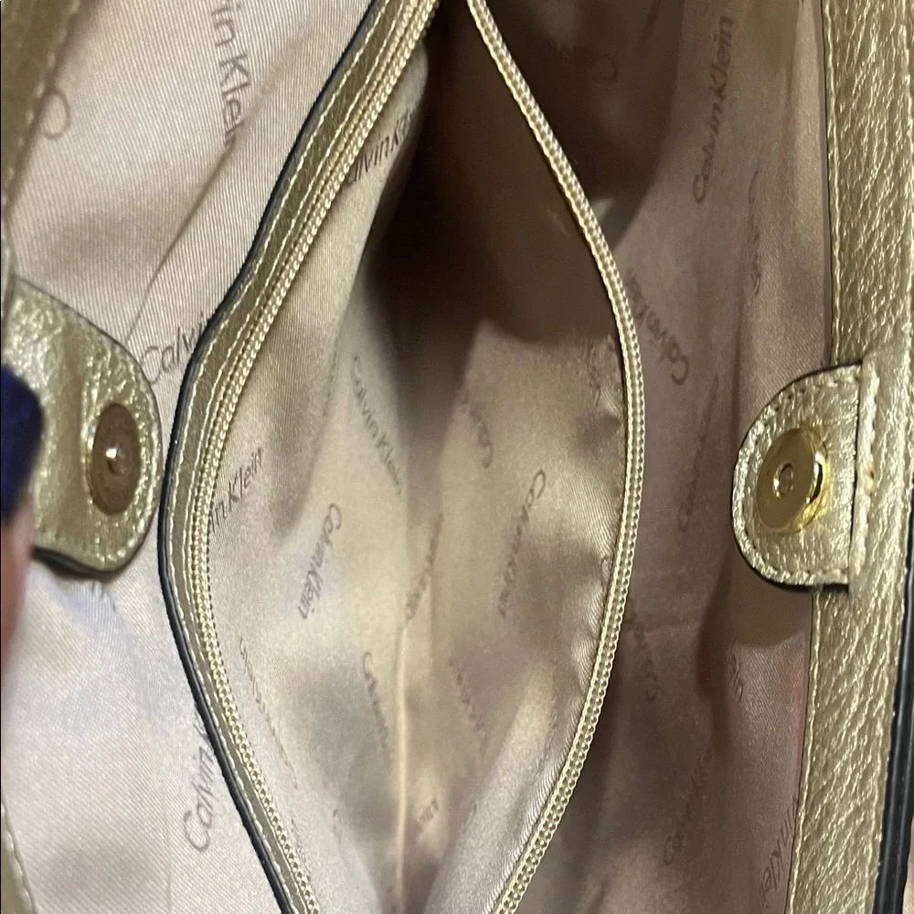 Calvin Klein Metallic Gold Satchel